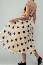 Polka Dotted Midi Skirt: Cream
