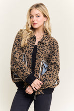 Brown Leopard Jacket with denim pockets