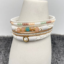 Rhinestone & Resin & Leather Multi-Layer Boho Bracelet