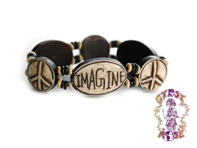 Imagine Peace Stritch Bone Bracelet