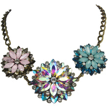 Three Flower Crystal Necklace