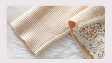Beige Lace Backless Knit Sweater Top