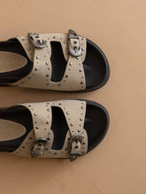 The Effie Taupe Double Western Buckle Slides