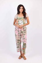 White Floral Umbrella Overalls in Upcycled Patchwork