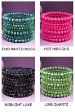 Glass Bead 9 Set Bracelet: JBK-MIDNIGHT LUXE