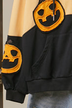 Mustard Colorblock Pumpkin Graphic Zip-Up Hoodie