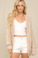 Mink Cozy-Knit Cable Cardigan
