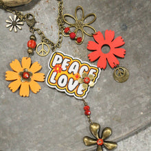 Peace & Love Retro Charm Necklace