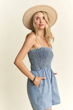 Denim Smocking Top Romper