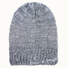 Burgundy Sequin Lurex Slouchy Beanie