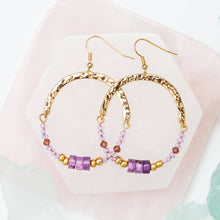 Ashli Lavender Stone Round Drop Earrings