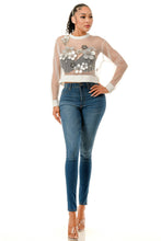 White See Through Floral Blouse