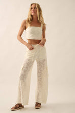 Cream Floral Lace Drawstring Cargo Pants