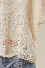 Ivory Floral Detail Crochet Boho Mello Top