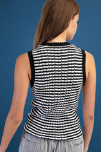 Black White Stripe Pointer Sweater Tank Top