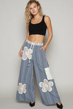 Navy Multi Vintage washing outseam woven wide POL Pants