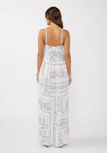 Creamy Dusty Blue Hi-Lo Spaghetti Strap Patchwork Ruffle Maxi Dress