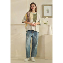 Light Blue Washed Patchwork Oli+Hali Tee
