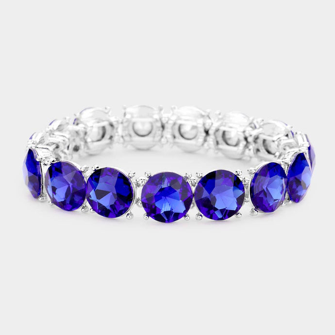 Saphire Crystal Round Stretch Evening Bracelet