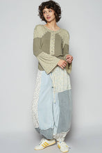 Olive Multi Round neck ruffle sleeve POL Jersey knit top