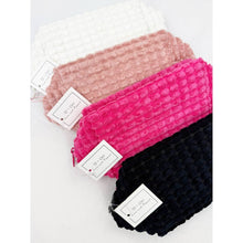 Pink Soft Puff Textured Light Weight Cosmetic Bag