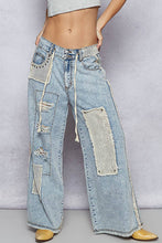 Denim Stud detail woven denim POL pants
