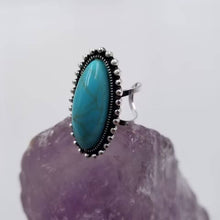 Adjustable Oval Turquoise Ring