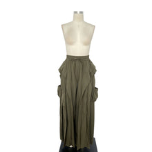 X9932CP Ruffle Cargo Wide-Leg Pants: BLACK / M