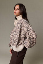 Leopard Juliette Leopard Print Snap Button Sweatshirt