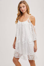 Ivory Open Shoulder Lace Dress