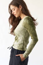 Olive Fitted Multi Texture Long Sleeve Sage+Fig Top