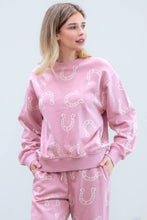ROUND NECK HORSESHOE PRINTED SWEAT SHIRT