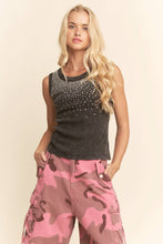 Black Sleeveless Ribbed Davi & Dani Tank Top