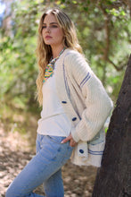Beige Long Sleeve Multicolor Pocket Sweater
