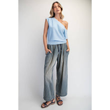 Denim Stripe Baggy Pull On Jeans
