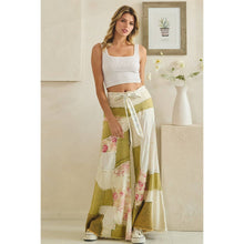 Olive Washed Floral Patchwork Flare Oli+Hali Pants