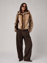 Taupe Essential Faux Fur Jacket