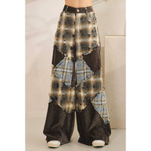 Charcoal Washed Plaid Leopard Oli+Hali Pants