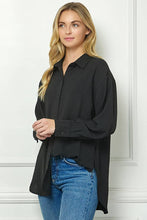 Khaki Oversized Boyfriend Light Weight Air flow Button Up Shirt