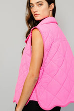 Pink Quilted Vest With A Down-filled