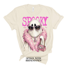 Natural Spooky Ghost Blingy Rhinestone Graphic Tee