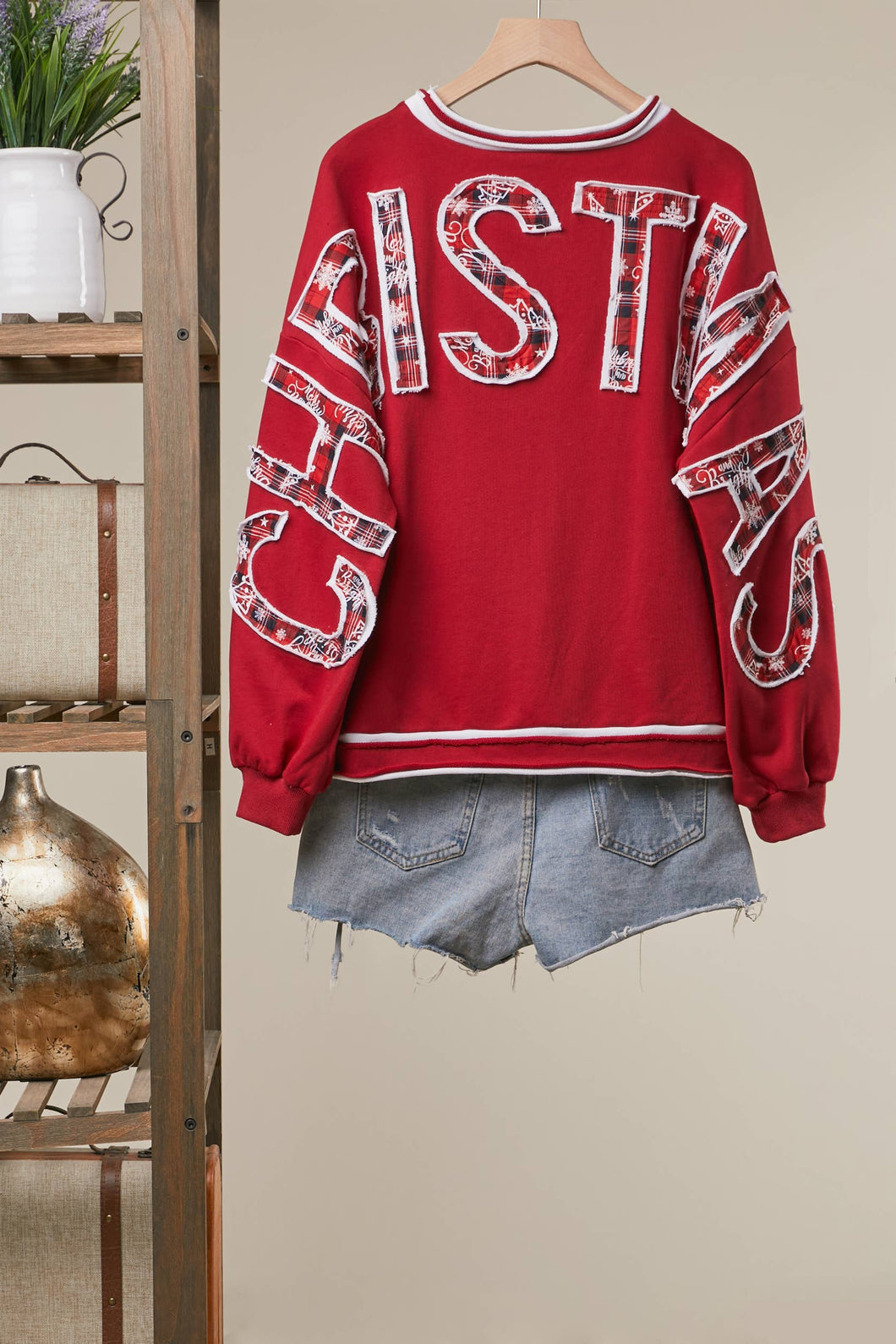 Red Christmas Back Lettering Sweatshirt