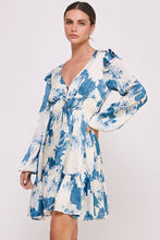 Blue Long Sleeve Mini Dress