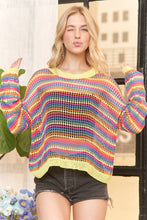 Yellow Multi Color Lightweight Sweater