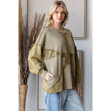 Olive Washed Star Patchwork Soft Oli+Hali Pullover
