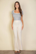 High Waist Stretch Crepe Flare Pants: Black / S