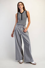 Black Striped Wide Pants