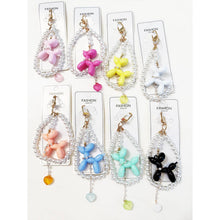 Colorful Puppy Theme Keychain with Heart Charm: MIX COLOR / ONE(12)