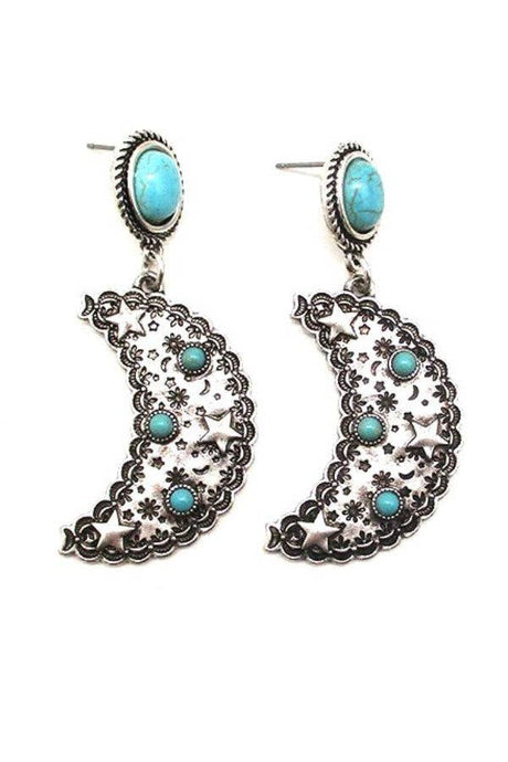 Western Design Turquoise Dangle Earrings