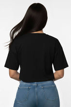 Black Short Sleeve Round Neck Basic Crop Top